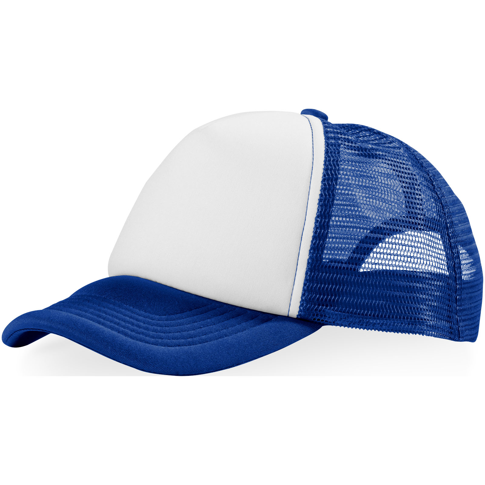 Trucker 100 g/m² Kappe mit 5 Segmenten royalblau, weiss