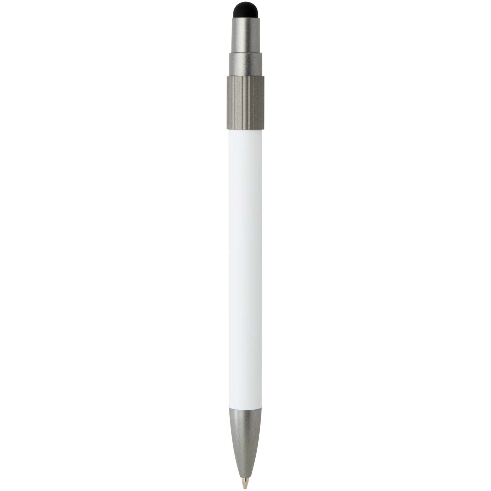 Rill RCS recycelter Kugelschreiber mit Stylus und Fidget Spinner (blaue Mine) weiss
