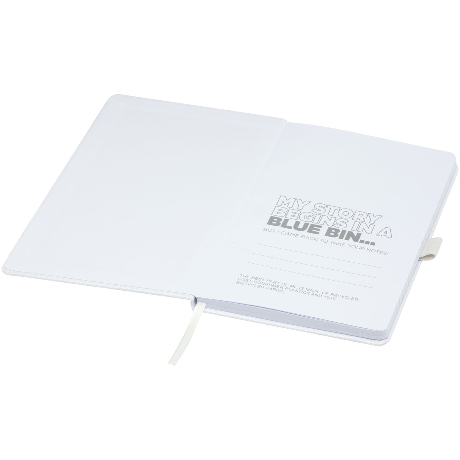 Honua A5 Notizbuch aus recyceltem Papier mit Cover aus recyceltem PET weiss
