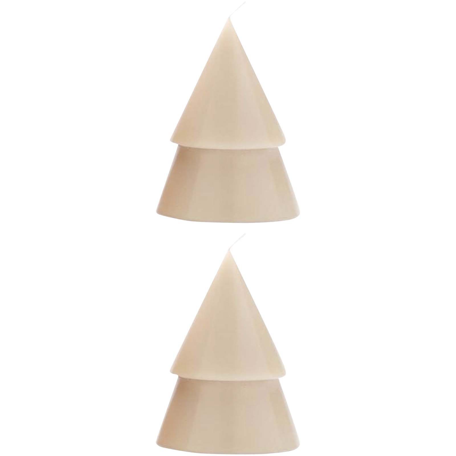 Originalhome Weihnachtsbaum Kerze M, 2er Set beige