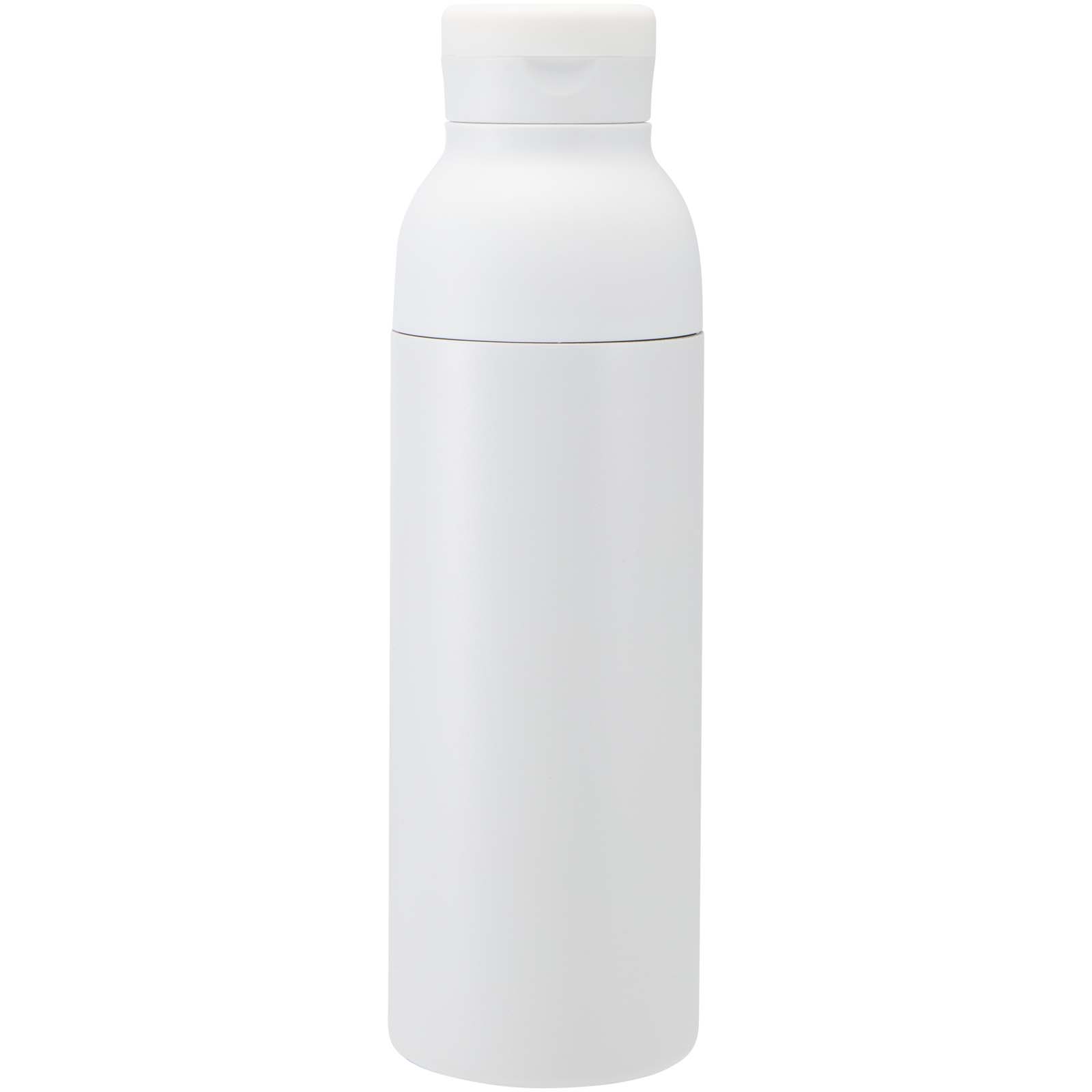 Illuminate 650 ml RCS-zertifizierte doppelwandige Trinkflasche aus recyceltem Edelstahl mit 3-teiligem Deckelset weiss