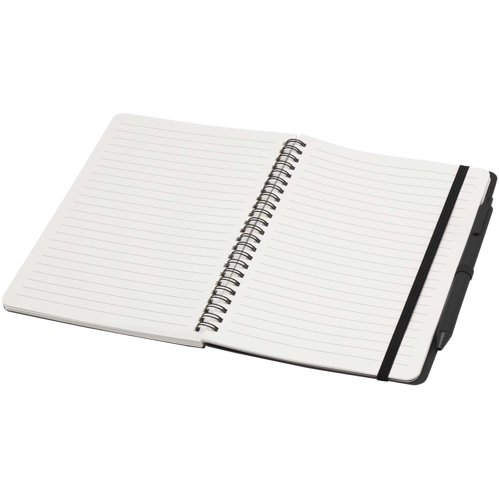 Thalaasa A5 Hardcover Notizbuch mit Kugelschreiber (schwarze Mine) schwarz