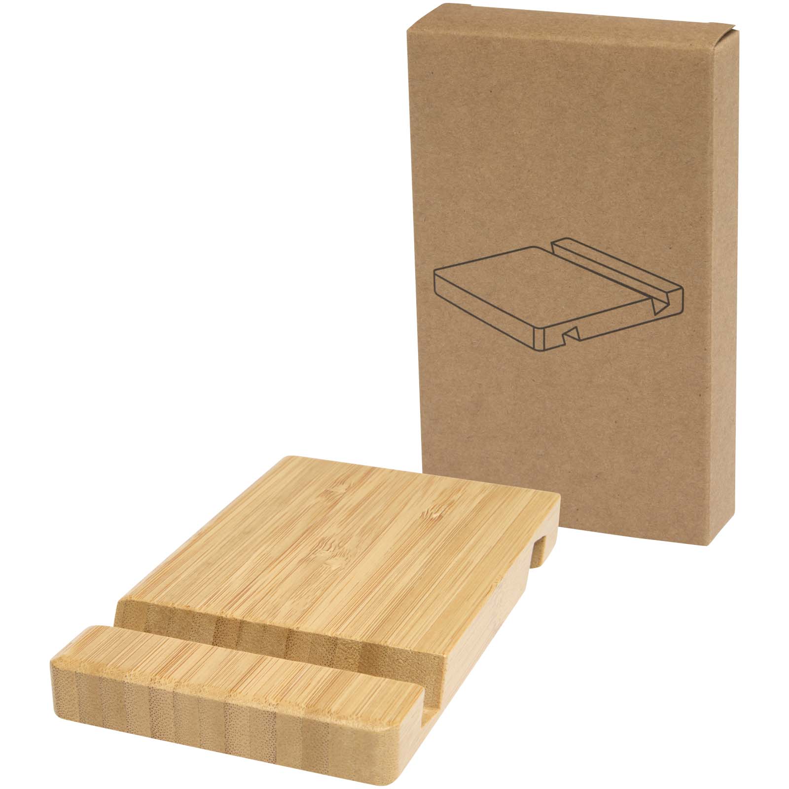 Bubup Bambus 2-winklige Tablet- und Smartphonehalterung holz