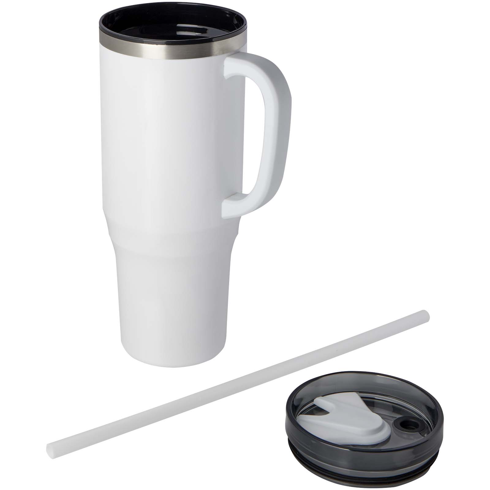 Melbourne 1200 ml RCS-zertifizierter Isolierbecher mit Strohhalm weiss