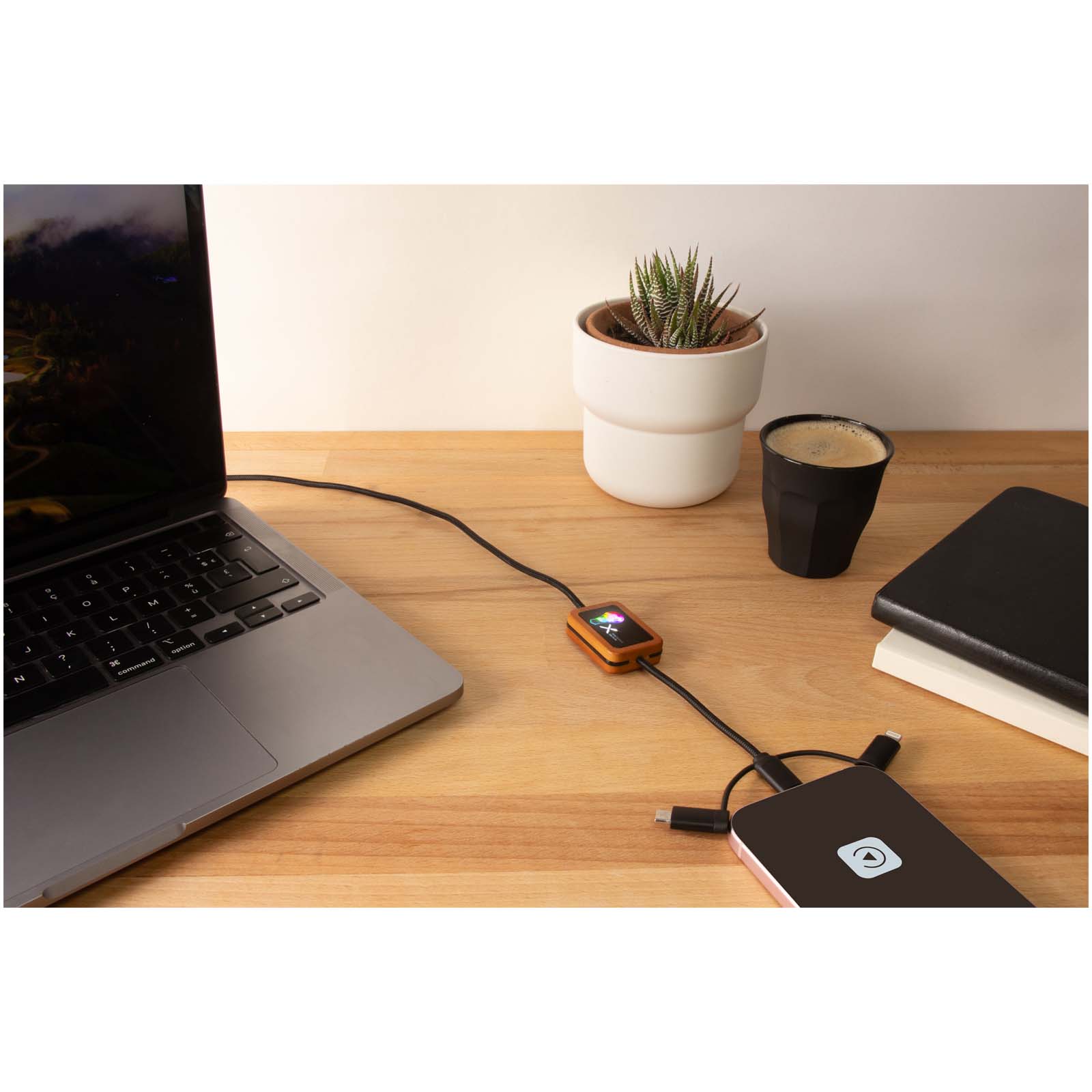SCX.design C46 5-in-1 CarPlay-Kabel mit Leuchtlogo schwarz