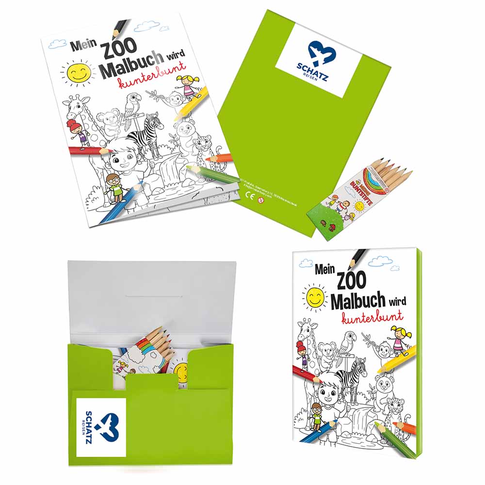 Malbuch / Mal-Set A6 - Zoo