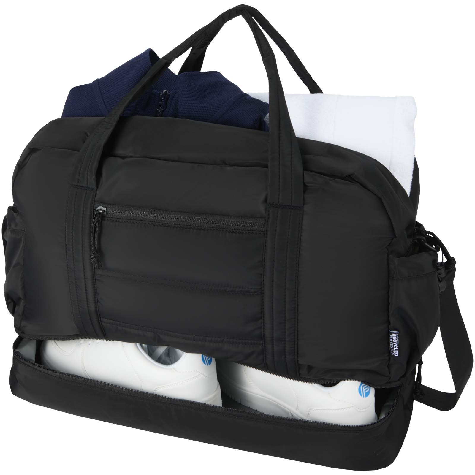 Puffer GRS recycelte Reisetasche mit isoliertem Boden 30L schwarz