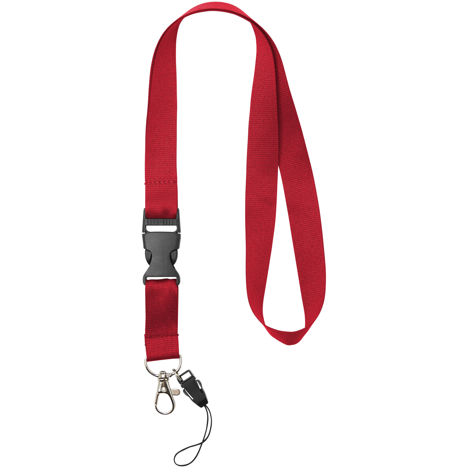 Sagan Lanyard mit abnehmbarer Schnalle und Handyband rot