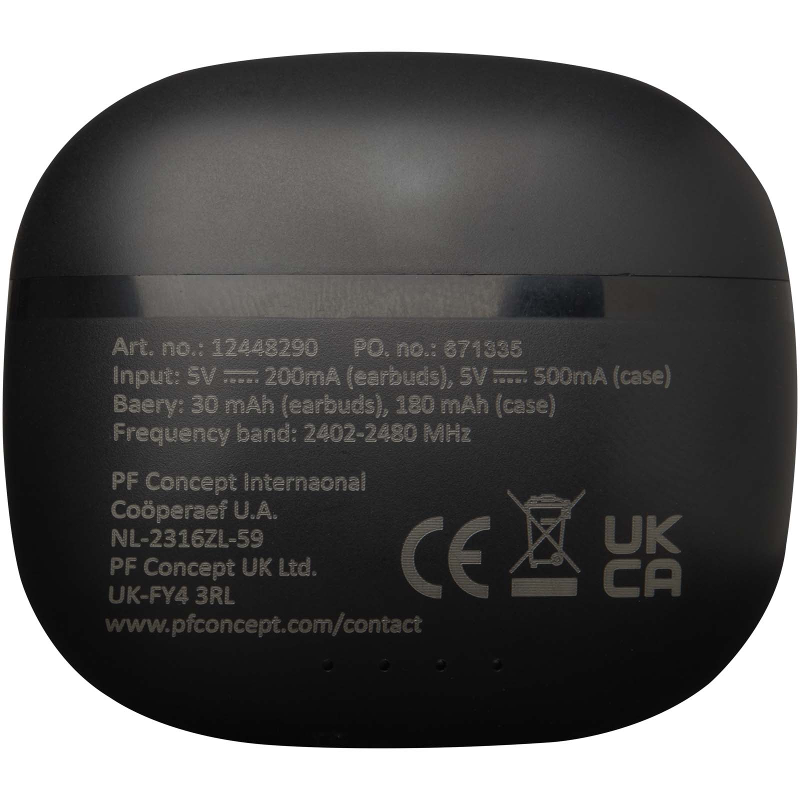 Alterf True Wireless Bluetooth® Headset aus recyceltem Kunststoff mit Silikon-Ohrstöpseln schwarz