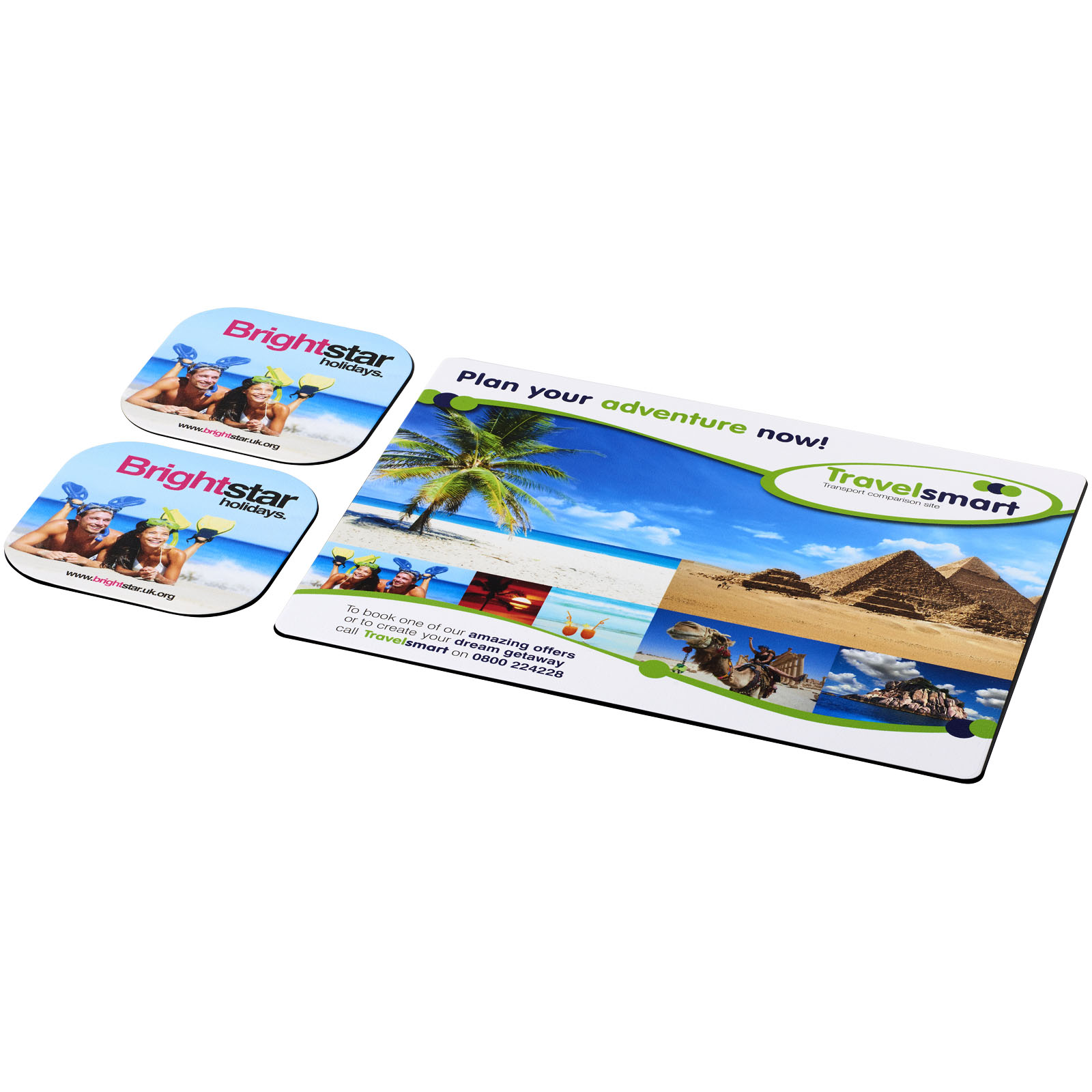 Brite-Mat® Mousepad- und Untersetzer-Set 3 schwarz