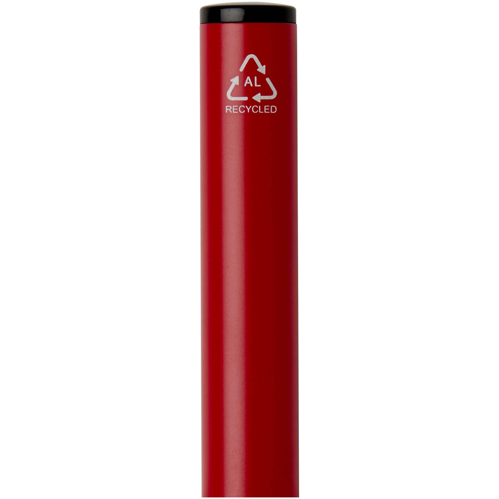 Verton Kugelschreiber aus recyceltem Aluminium mit Drehmechanik und Hülle (blaue Tinte) rot