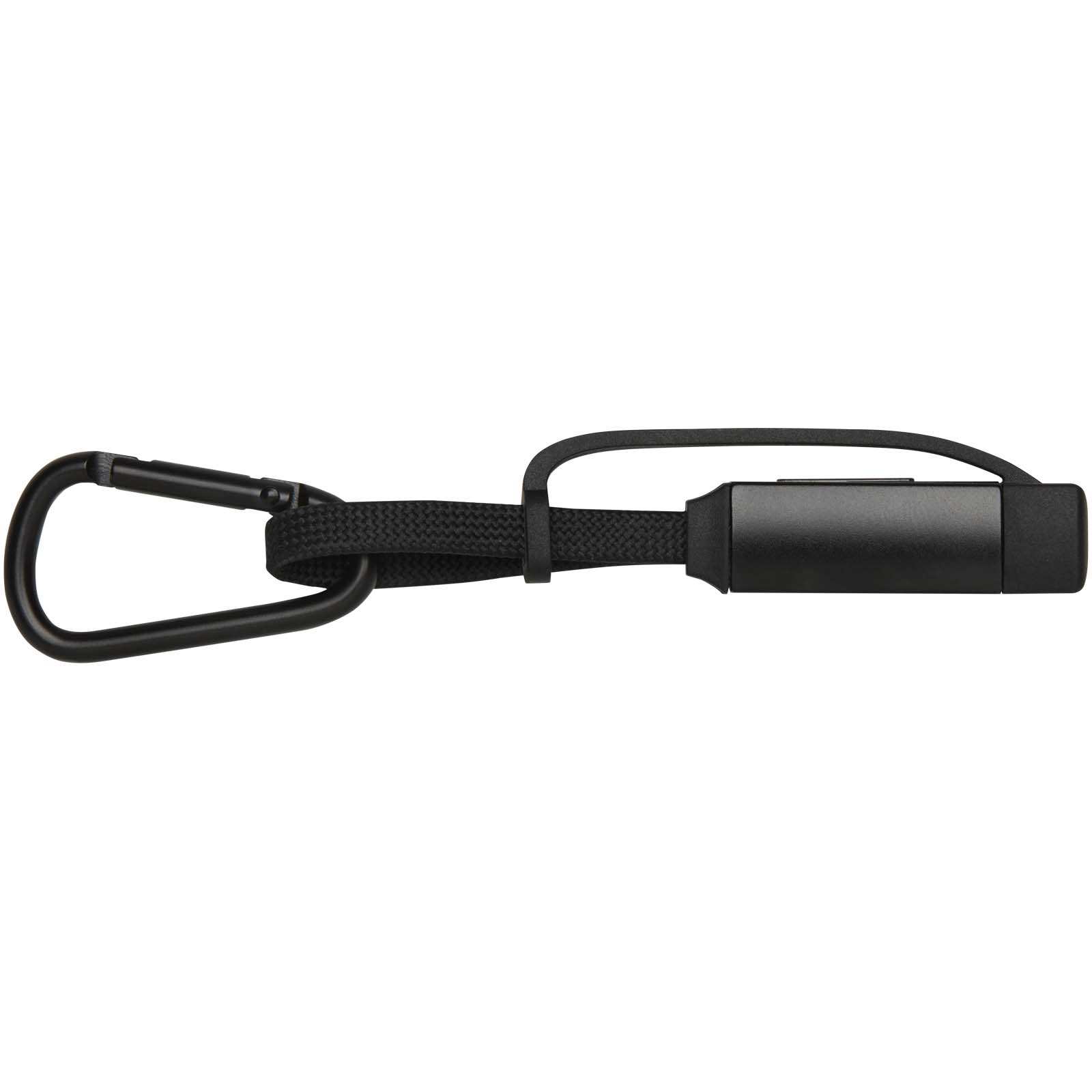 Algieba 65 W 3-in-1-Ladekabel aus recyceltem Aluminium mit Karabinerhaken schwarz