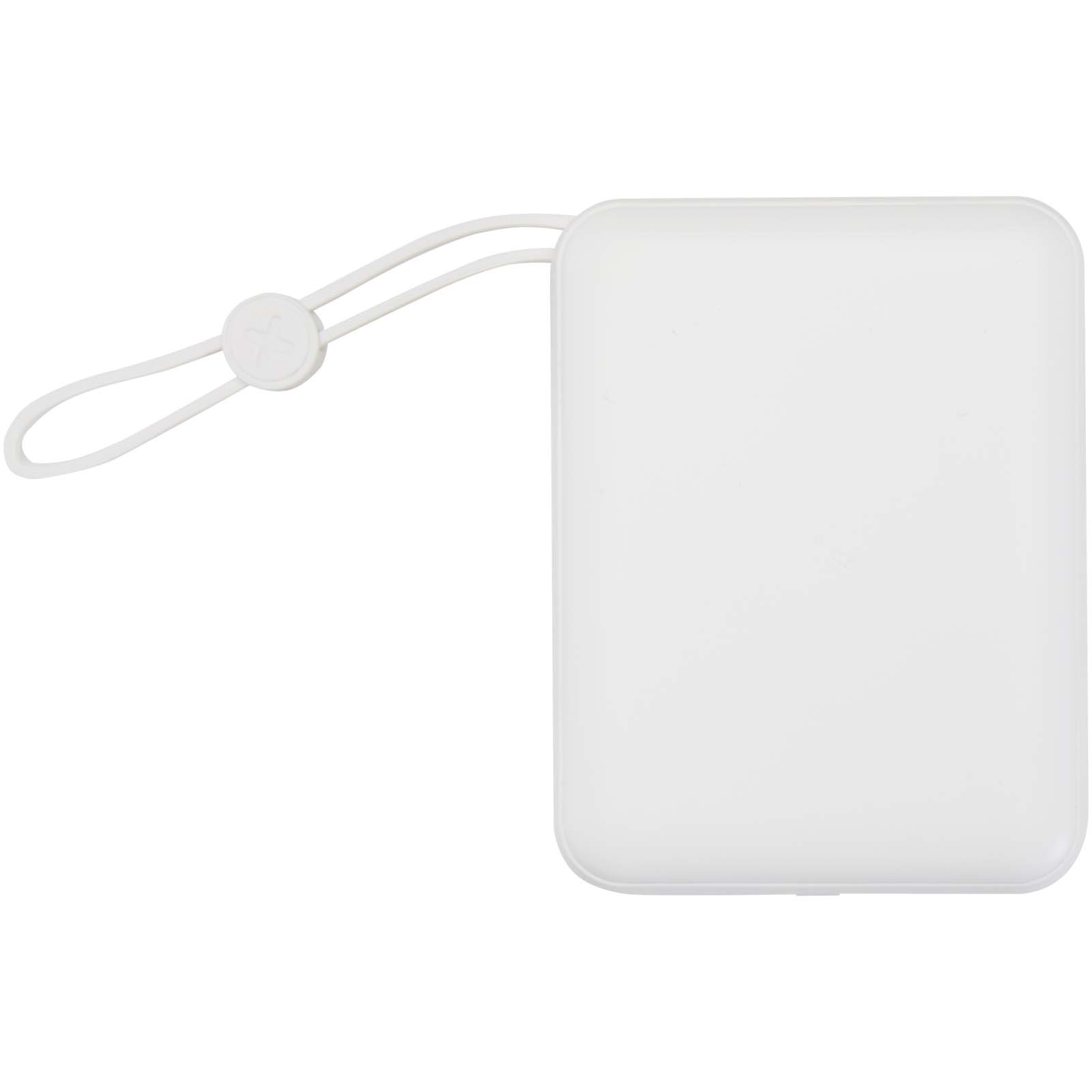 Acrux 35 W 10.000 mAh Tablet Powerbank mit integriertem Typ-C-Kabel aus recyceltem Kunststoff weiss