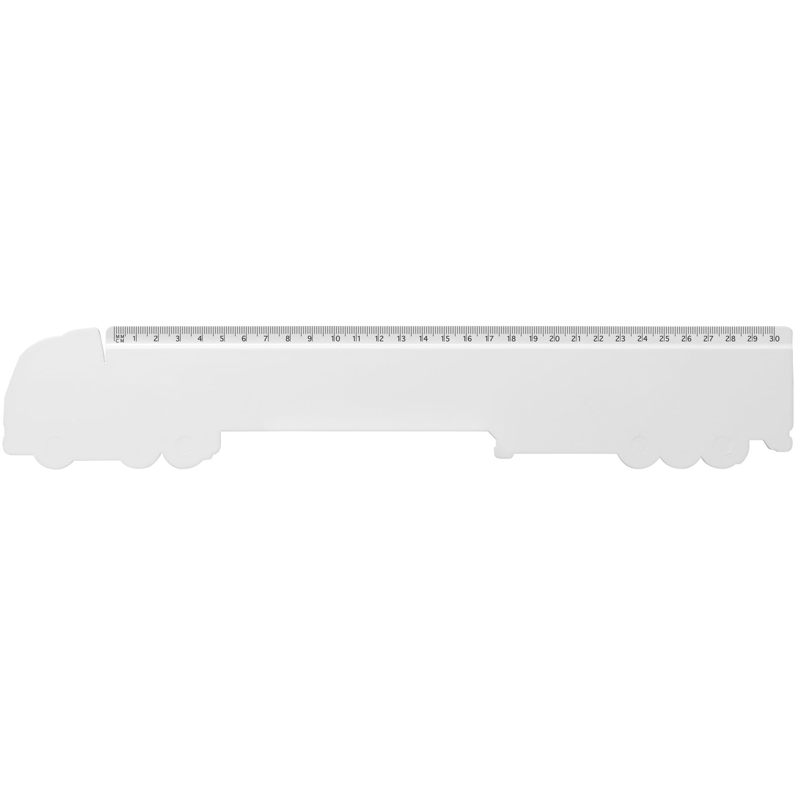 Tait 30 cm LKW-förmiges Lineal aus Recycling-Kunststoff weiss