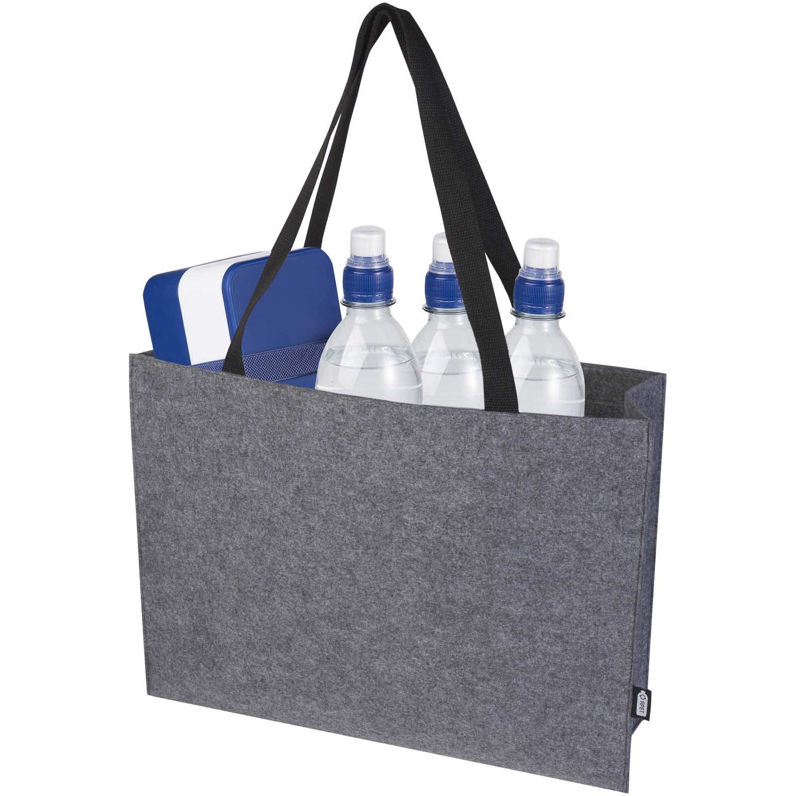 Felta Tragetasche mit Zwickel aus recyceltem GRS-Filz 20 L mittelgrau