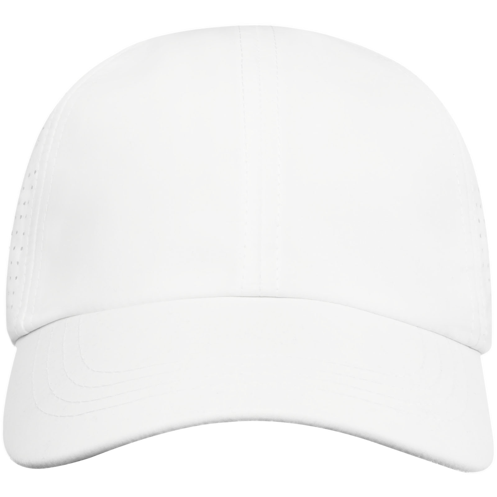 Mica 110 g/m² GRS recycelte Cool Fit Kappe mit sechs Segmenten weiss