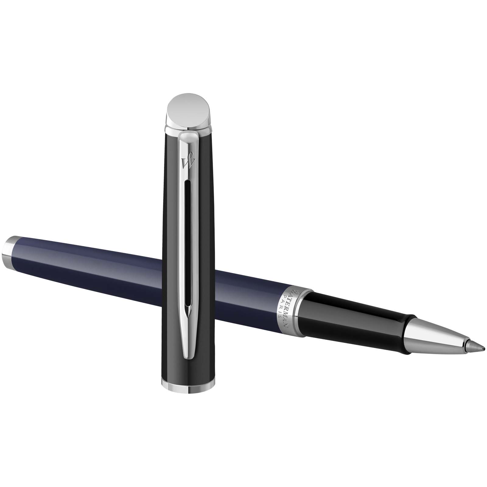 Waterman Hemisphere Color-Block Tintenroller mit Palladiumbeschichtung (schwarze Mine) blau, schwarz