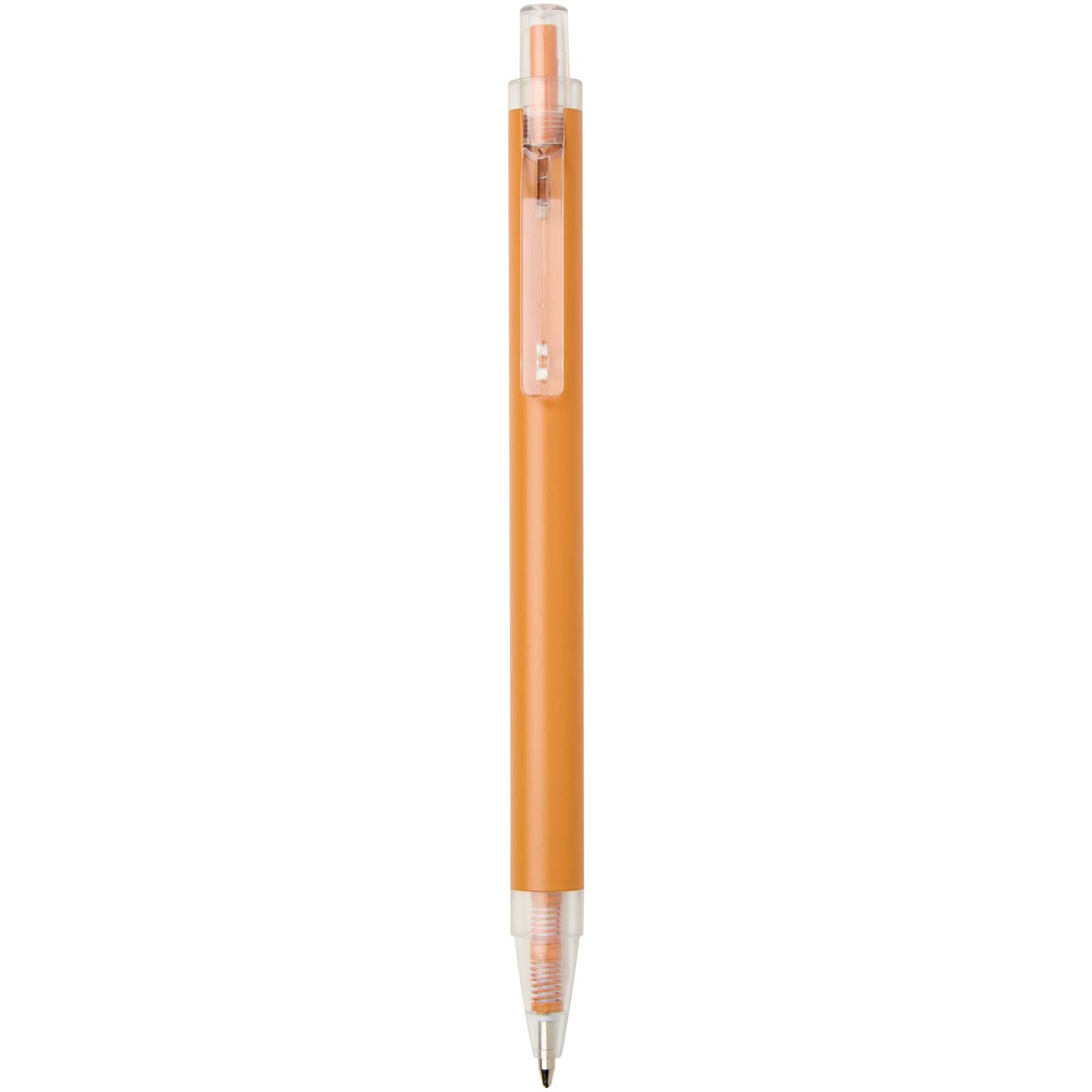 Spectrum Kugelschreiber aus recyceltem Aluminium blaue Tinte orange
