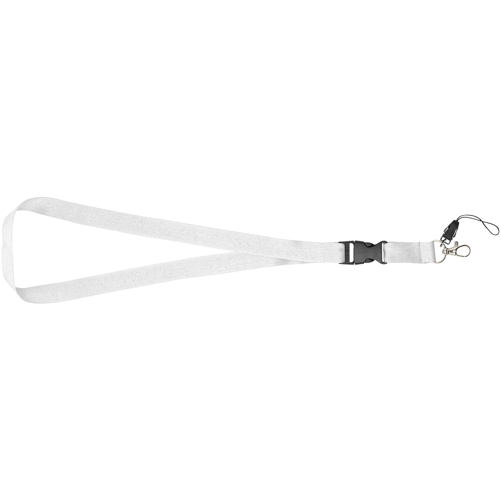 Sagan Lanyard mit abnehmbarer Schnalle und Handyband weiss