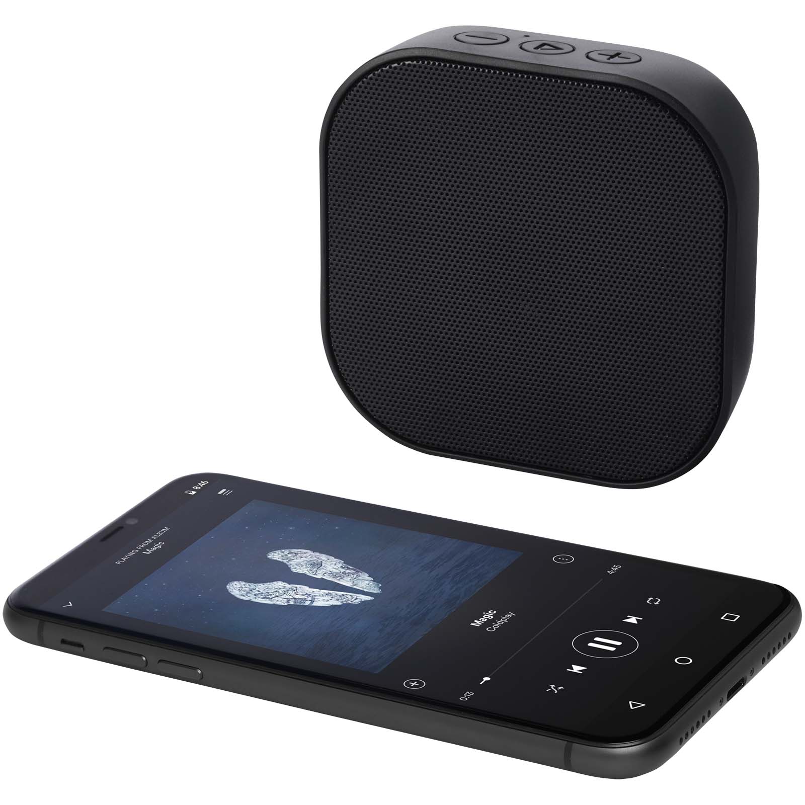 Stark 2.0 3 W Mini-Bluetooth®-Lautsprecher aus recyceltem RCS Kunststoff schwarz