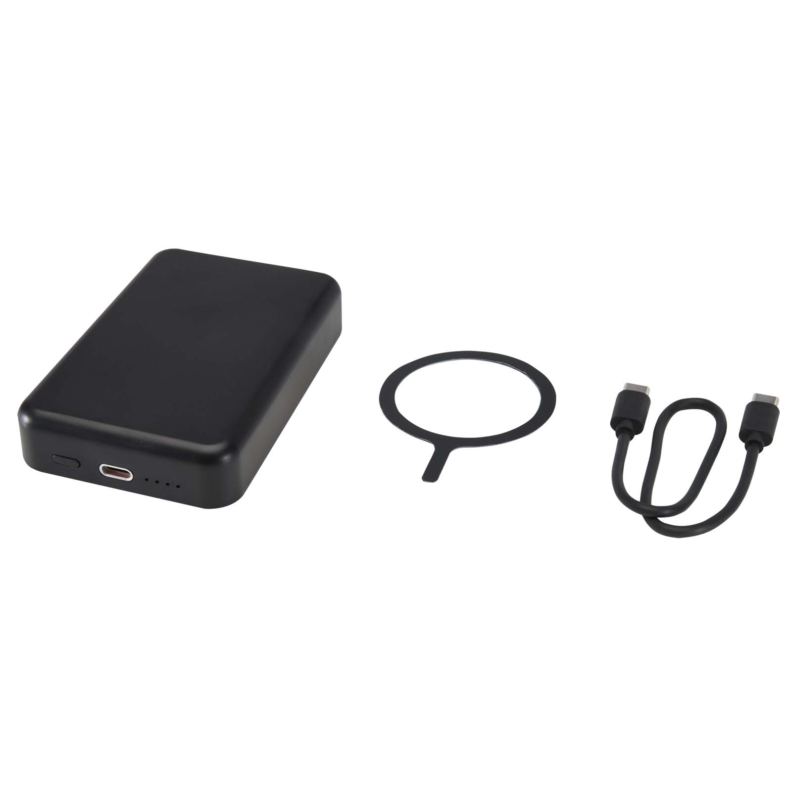 Acrab 15 W 10.000 mAh magnetische kabellose Powerbank mit 20 W PD aus recyceltem Kunststoff schwarz