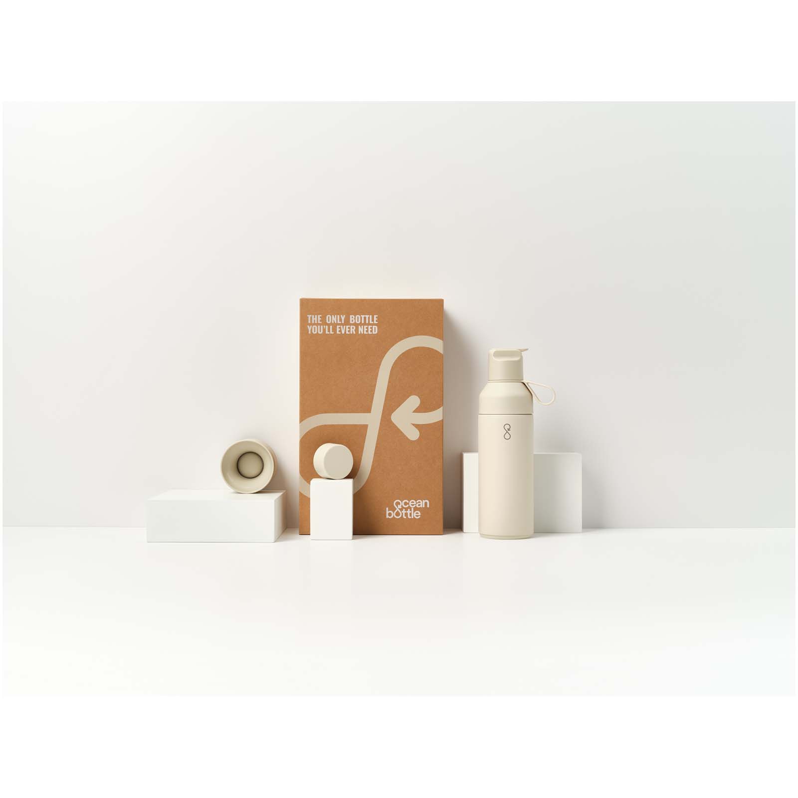 Ocean Bottle 500 ml 3 in 1 Set sandstone