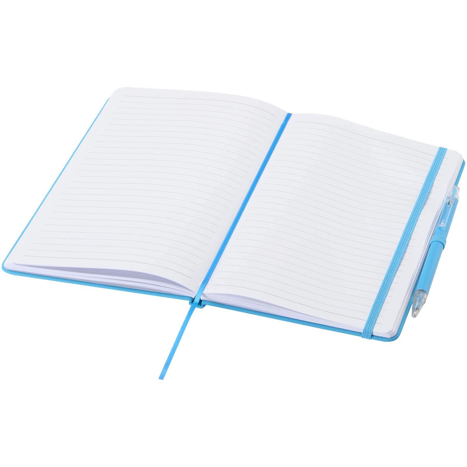 Spectrum Set A5 Hardcover Notizbuch aus Recyclingpapier und einem Kugelschreiber hellblau