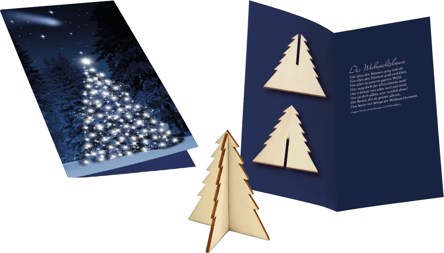 Weihnachtskarte Wintertanne