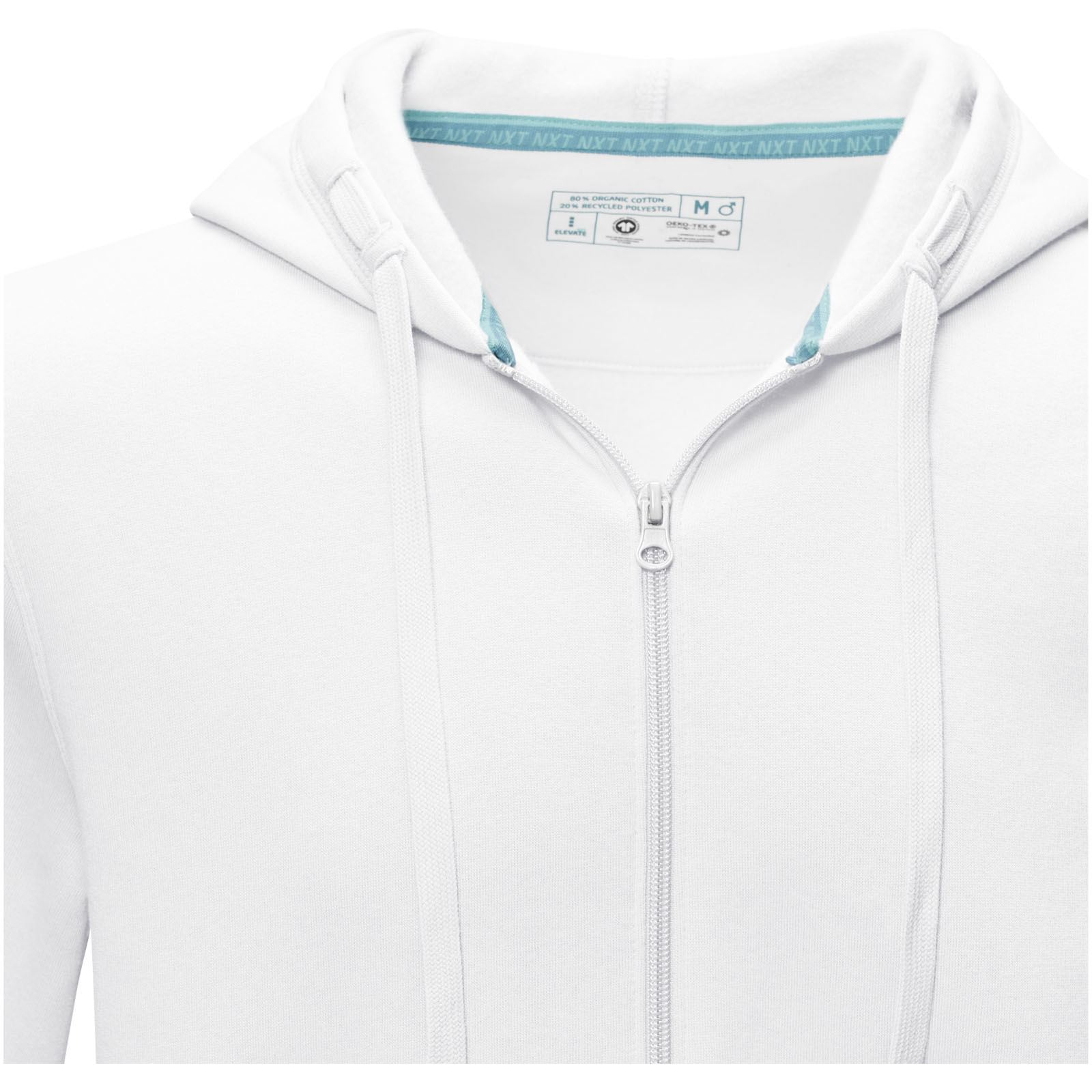 Ruby Hoodie mit durchgehendem Reißverschluss aus Bio-Material für Herren weiss