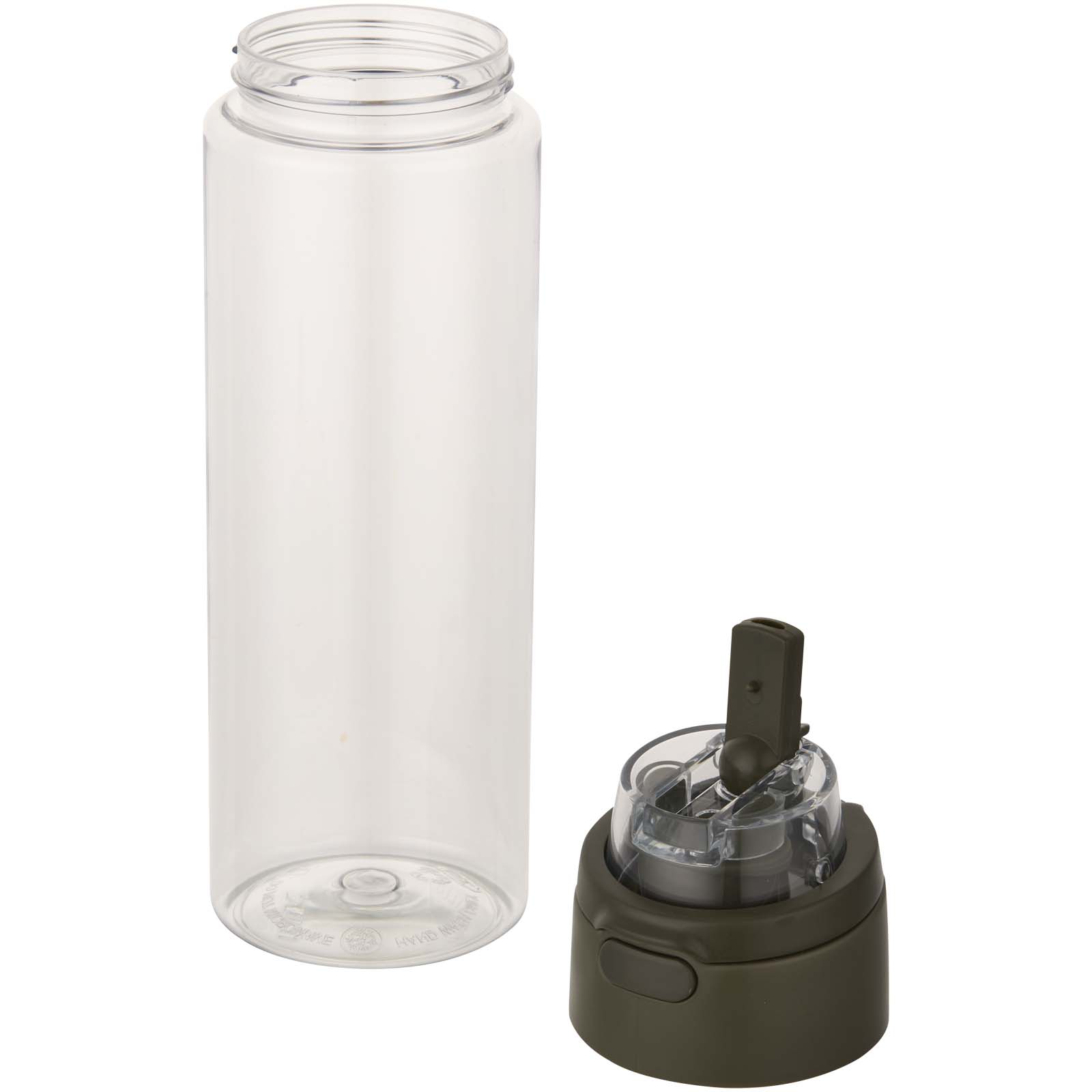 Theron 700 ml RCS Trinkflasche aus recyceltem Kunststoff mit Multifunktionsdeckel und Klappstrohhalm waldgrün