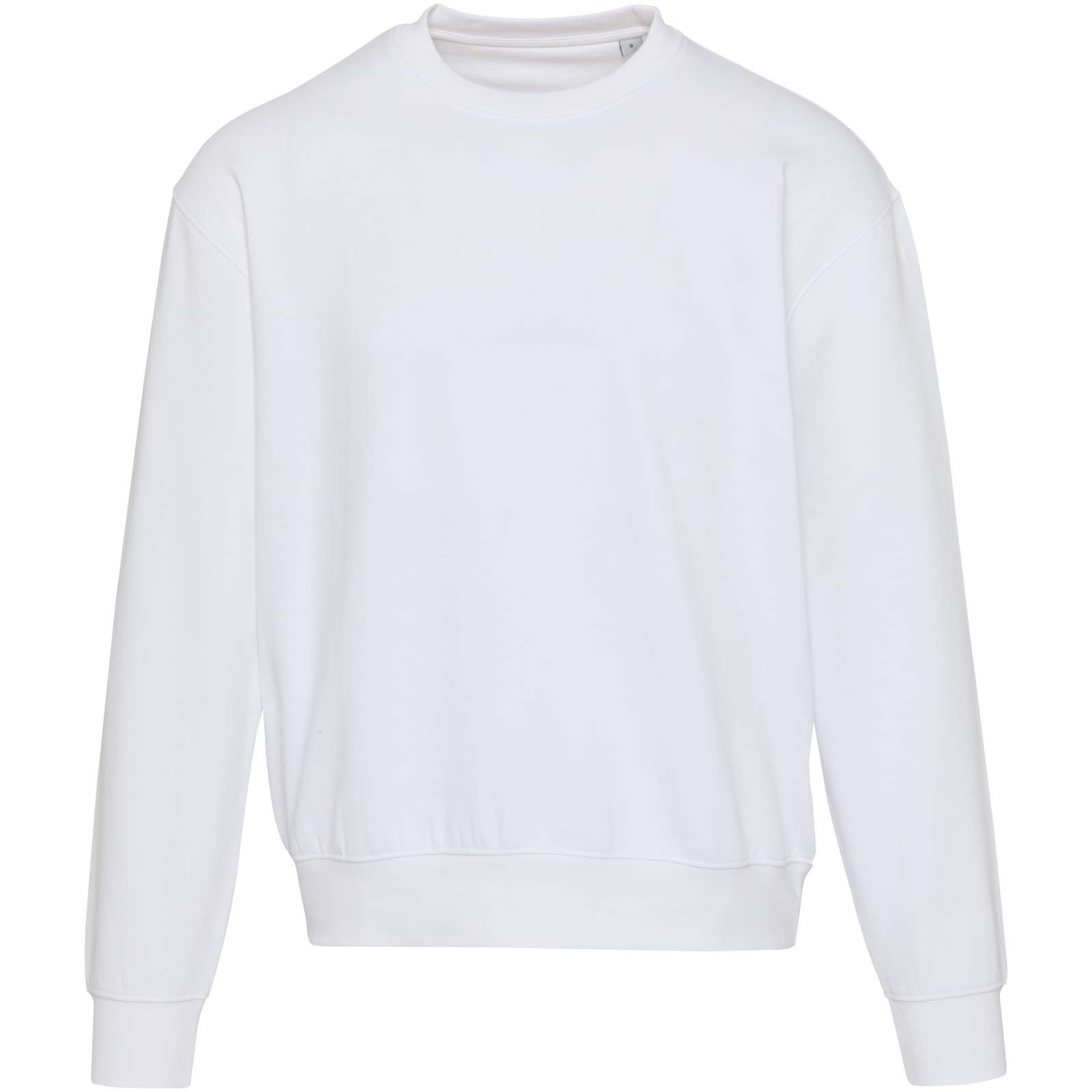 Boris Oversize Sweatshirt mit Rundhalsausschnitt aus recycelter 280 g/m2 Bio Baumwolle (OCS), unisex weiss