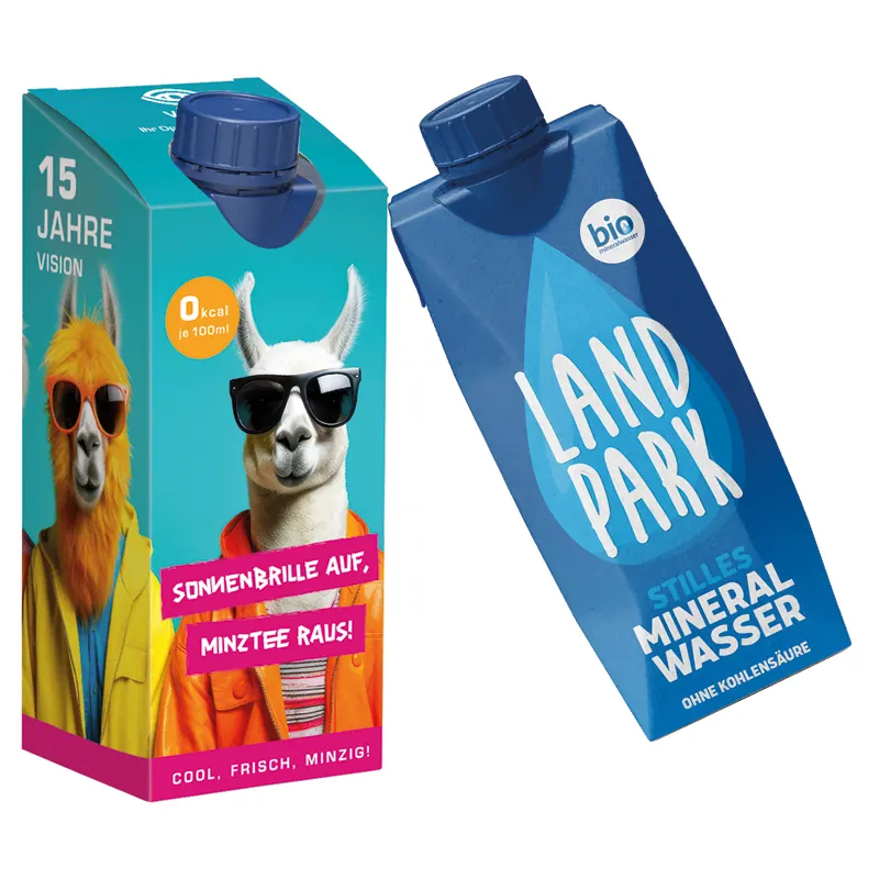 Drink Pack Landpark Mineralwasser naturelle in Werbeverpackung