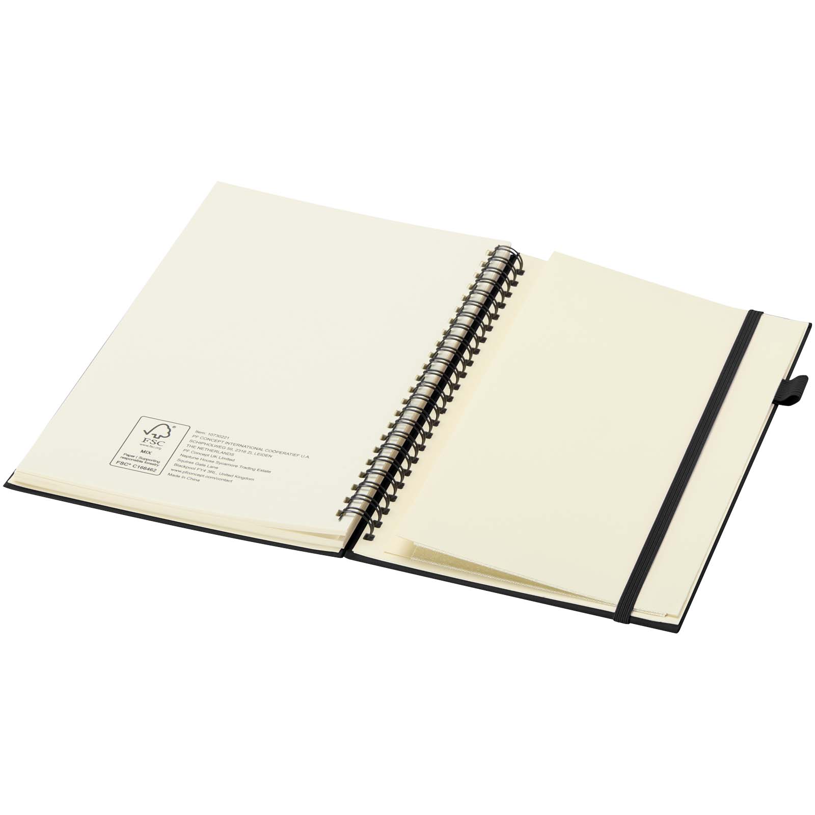 Liss A5 Hardcover Spiralnotizbuch aus recyceltem Kunststoff schwarz