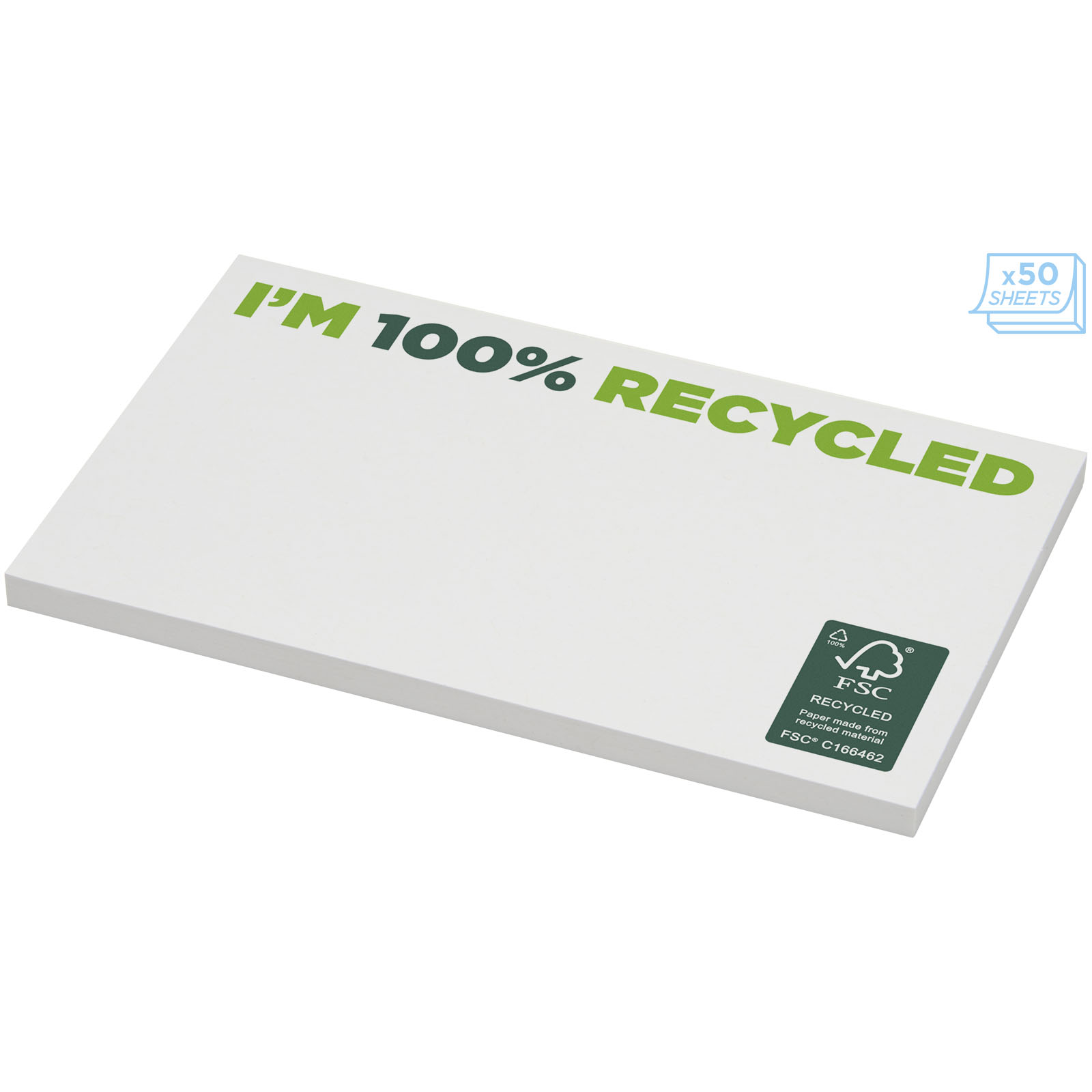 Sticky-Mate® recycelte Haftnotizen 127 x 75 mm weiss