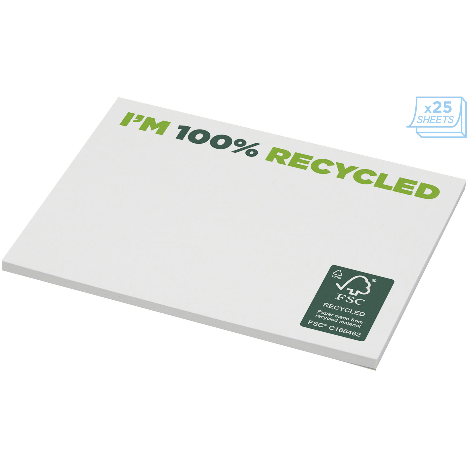 Sticky-Mate® recycelte Haftnotizen 100 x 75 mm weiss