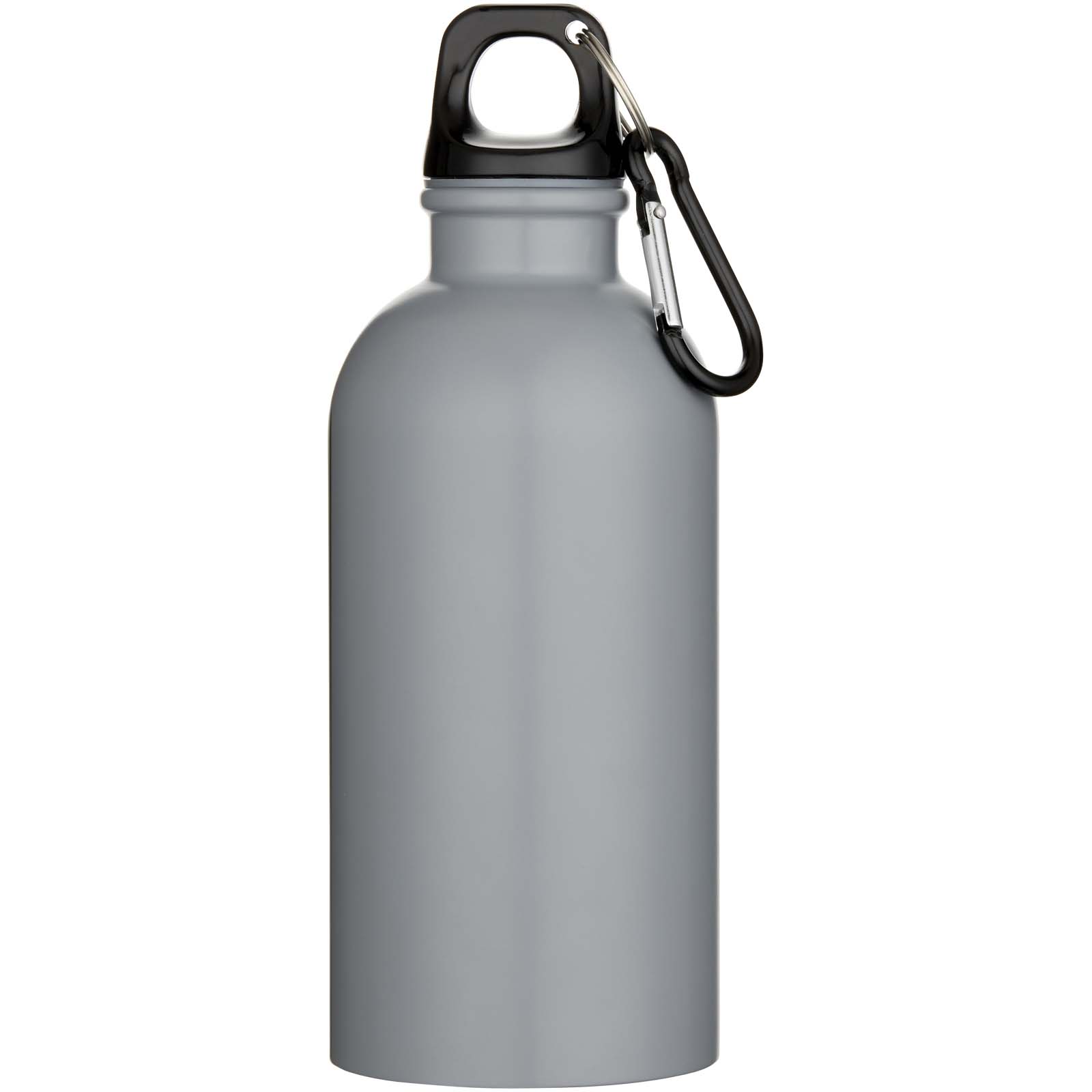 Oregon 400 ml matte RCS-zertifizierte einwandige Trinkflasche aus recyceltem Edelstahl mit Karabinerhaken grau