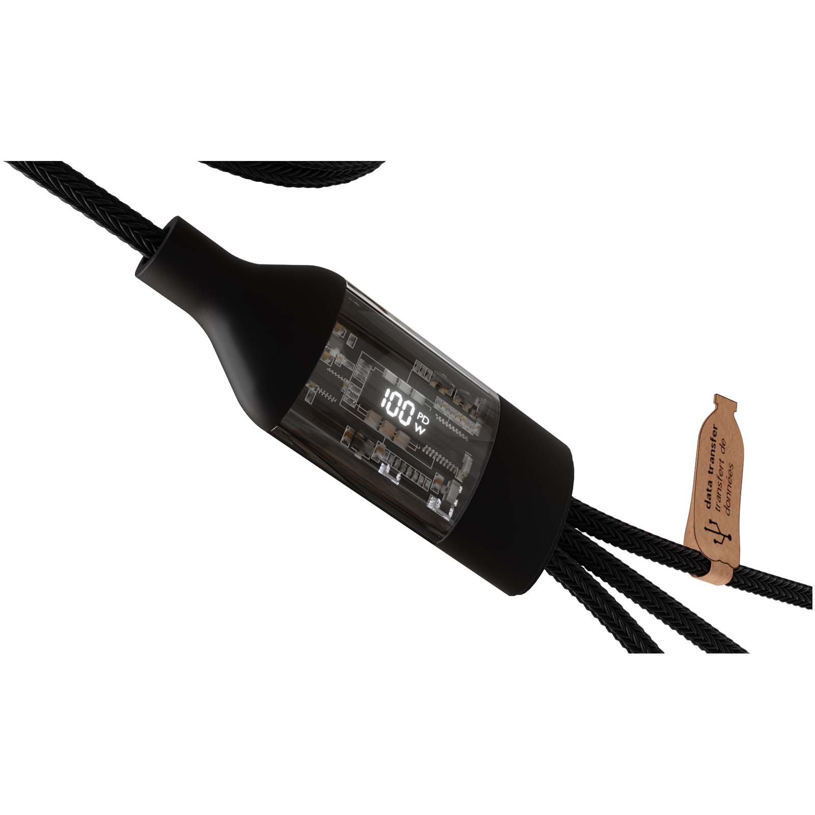 SCX.design C50 100 W/5 A 5-in-1 Schnellladekabel mit Digitalanzeige schwarz