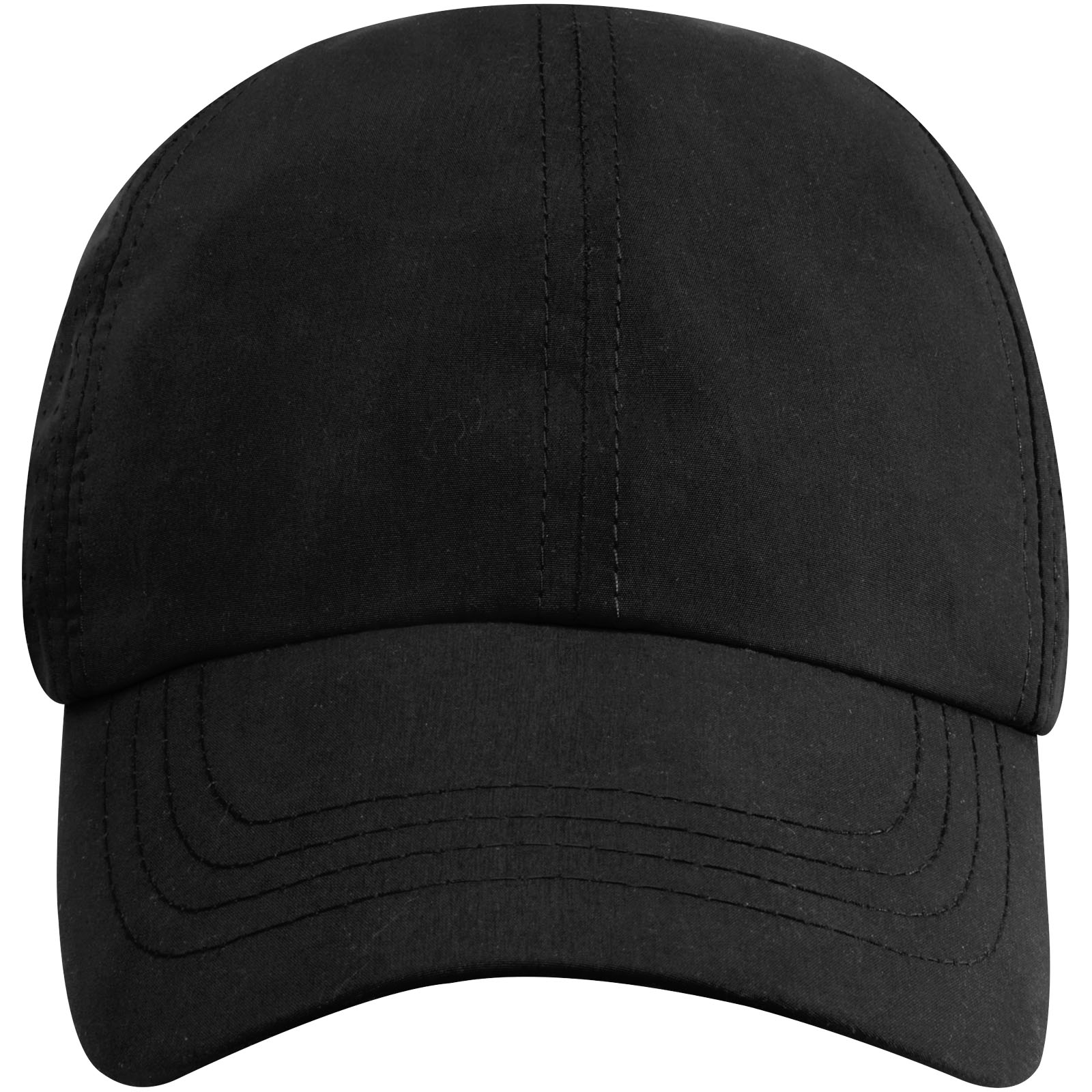 Mica 110 g/m² GRS recycelte Cool Fit Kappe mit sechs Segmenten schwarz