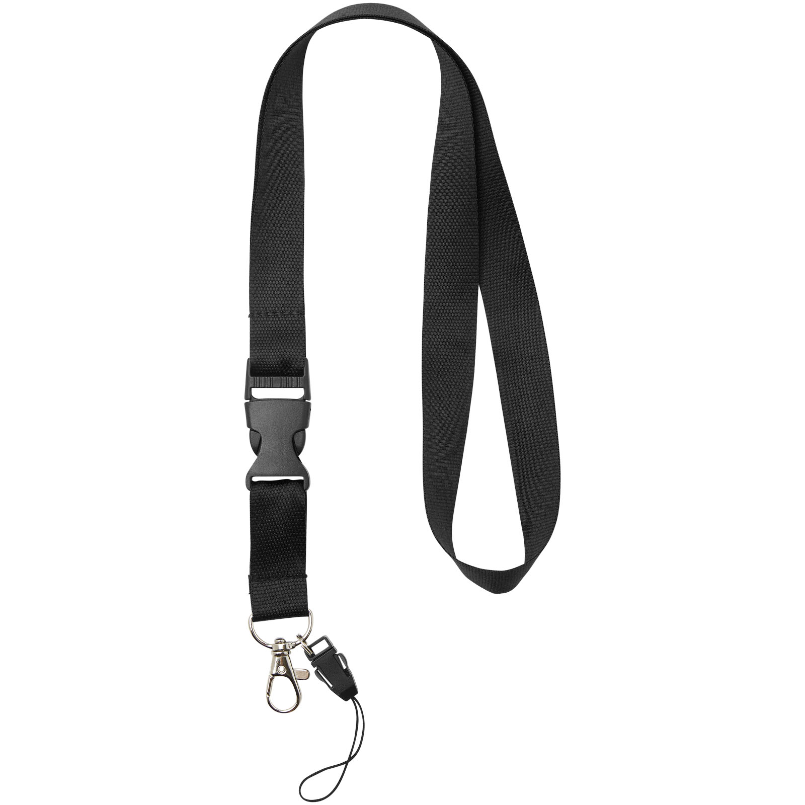 Sagan Lanyard mit abnehmbarer Schnalle und Handyband schwarz