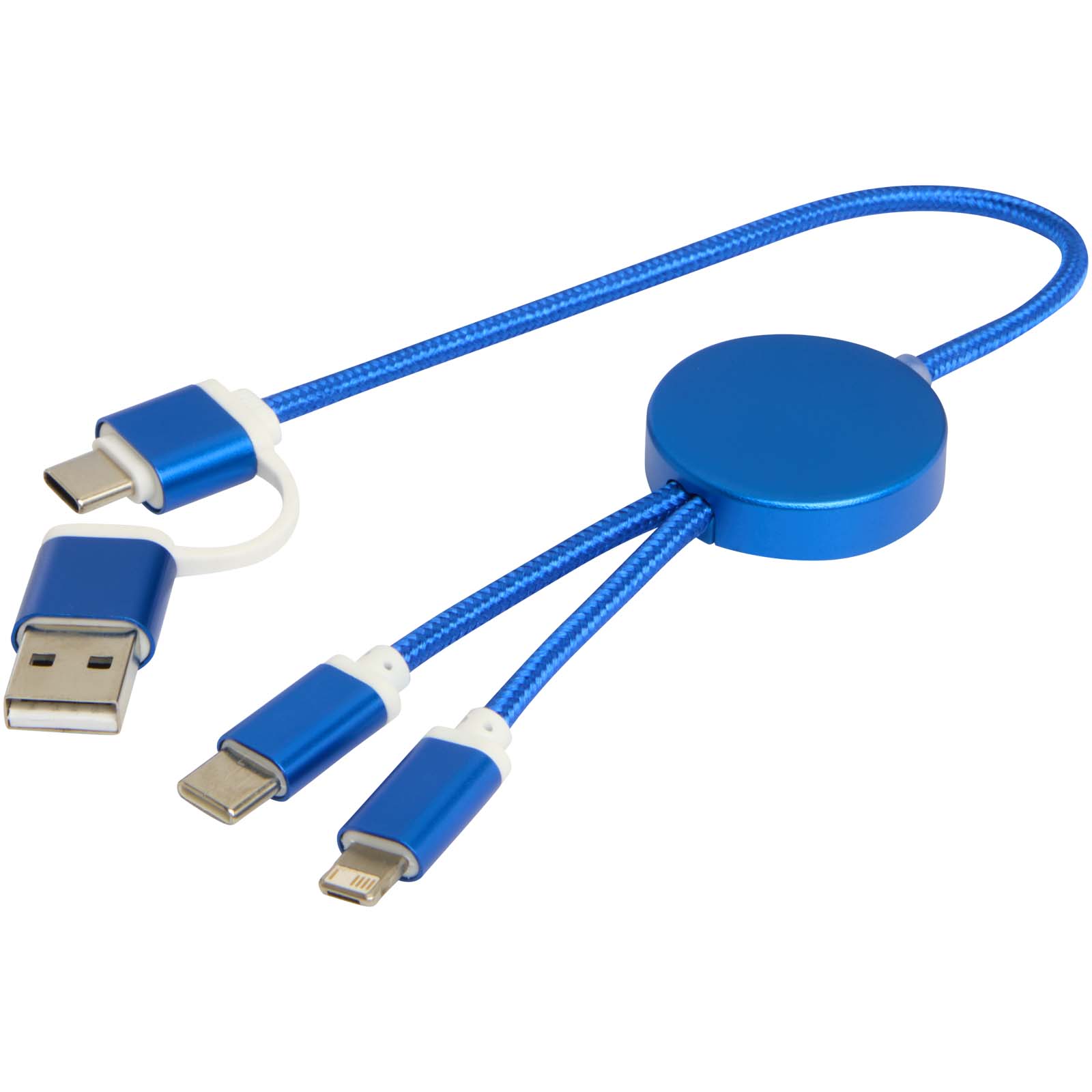 Alasia 30 cm 5-in-1 Kabel aus recyceltem Kunststoff für Datenübertragung und 27W Schnellladung royalblau