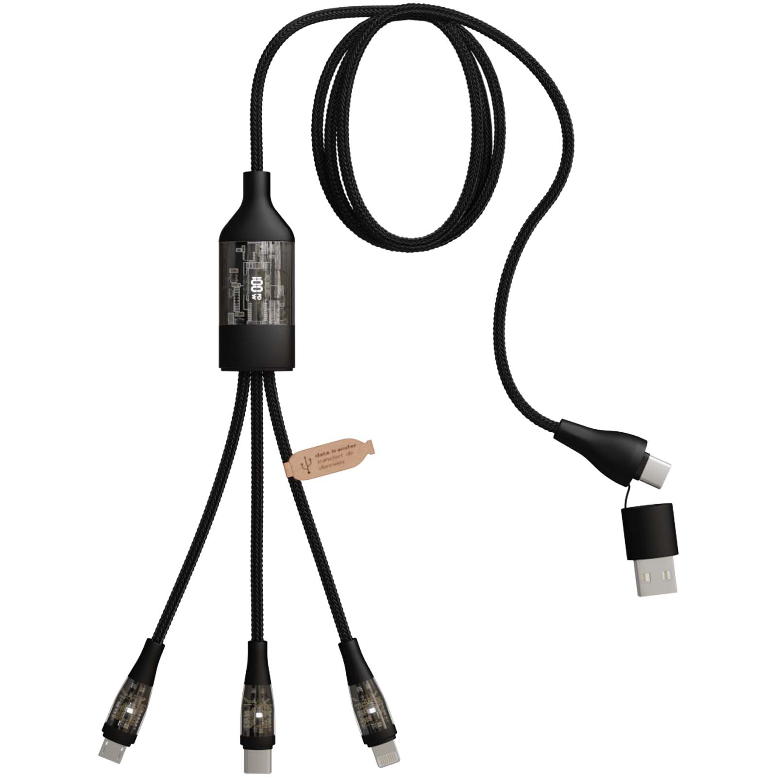 SCX.design C50 100 W/5 A 5-in-1 Schnellladekabel mit Digitalanzeige schwarz