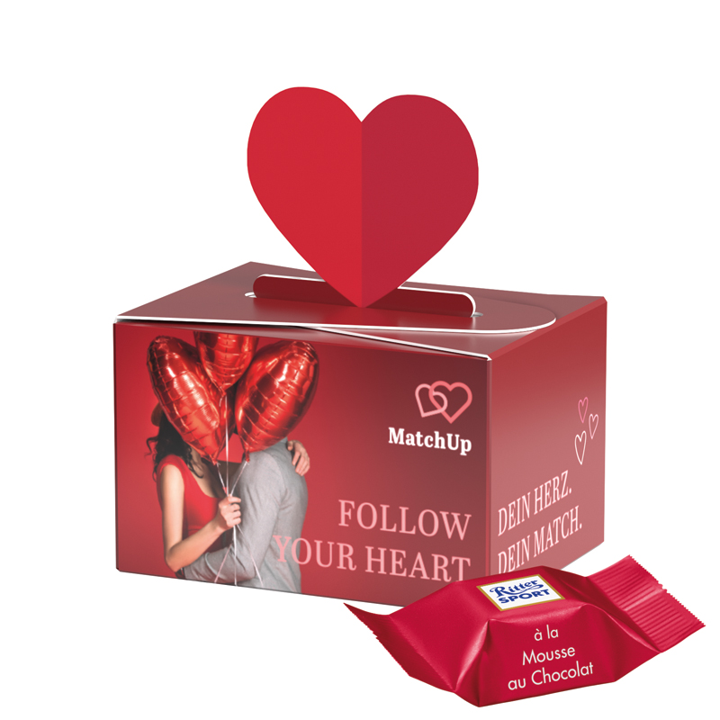 Geschenkbox Mini Herz, Lindt LINDOR Milchkugeln