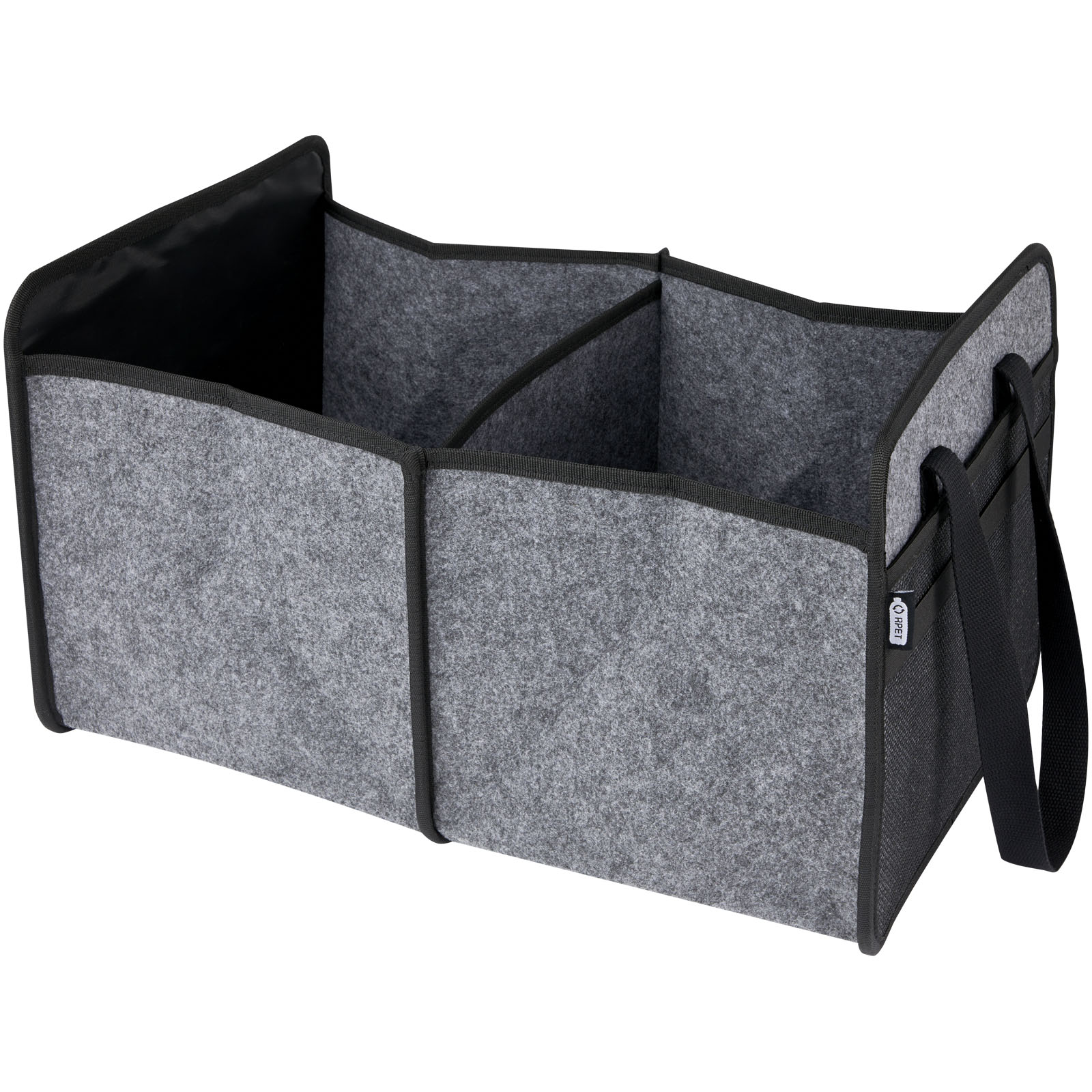 Felta faltbarer Auto-Organizer aus GRS-recyceltem Filz mittelgrau