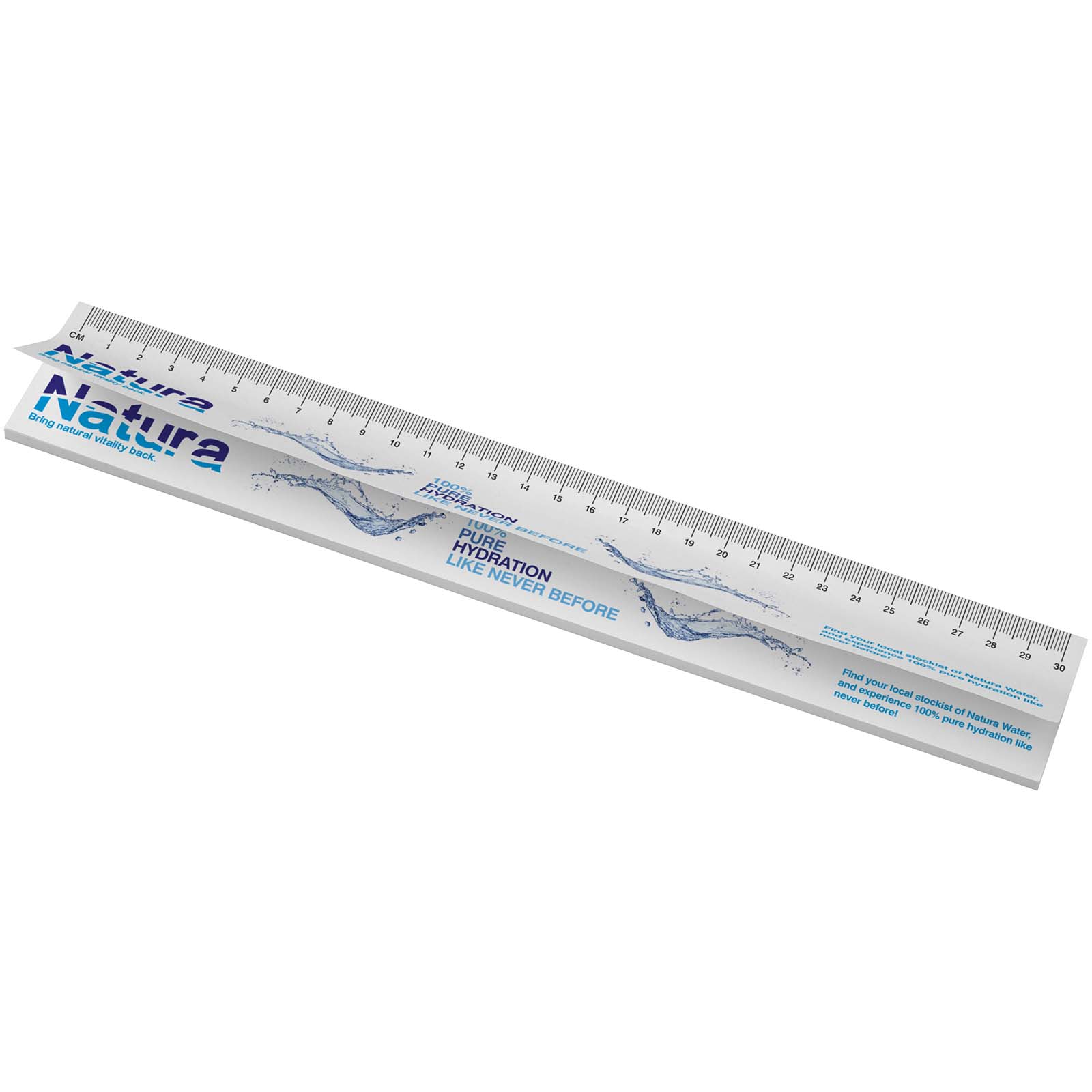 Sticky-Mate® Haftnotizen mit gedrucktem 30 cm Lineal aus recyceltem Material weiss