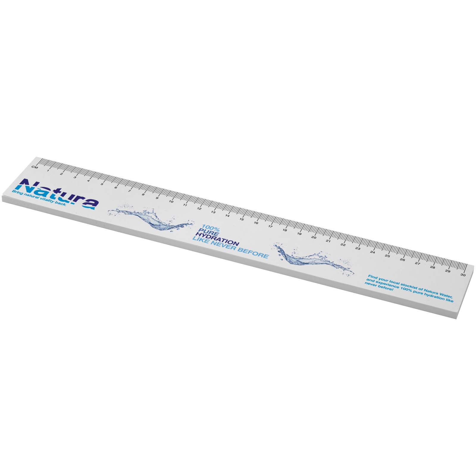 Sticky-Mate® Haftnotizen mit gedrucktem 30 cm Lineal aus recyceltem Material weiss
