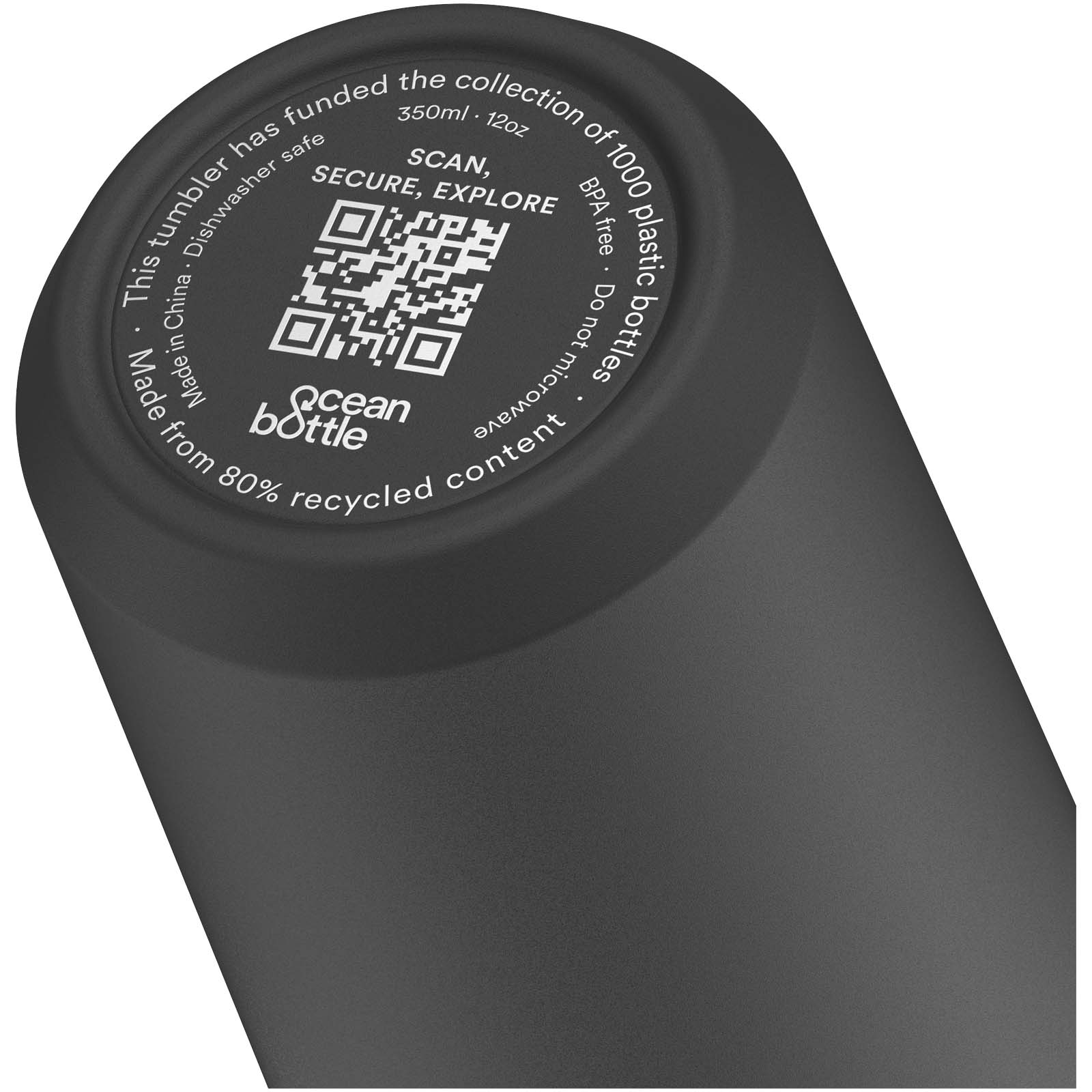 Ocean Bottle 350 ml vakuumisolierter Isolierbecher obsidian-schwarz