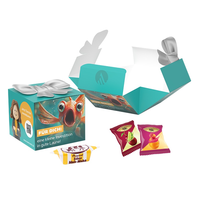 Geschenkbox Midi Schleife, Cavendish & Harvey Double Fruit Bonbons