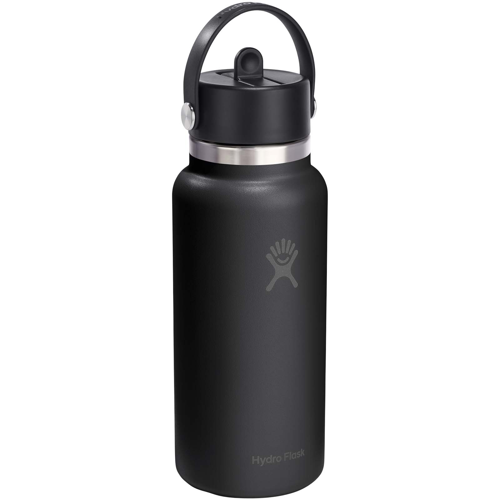 Hydro Flask Wide Mouth 946 ml isolierte Edelstahl Trinkflasche mit Strohhalmverschluss weiss