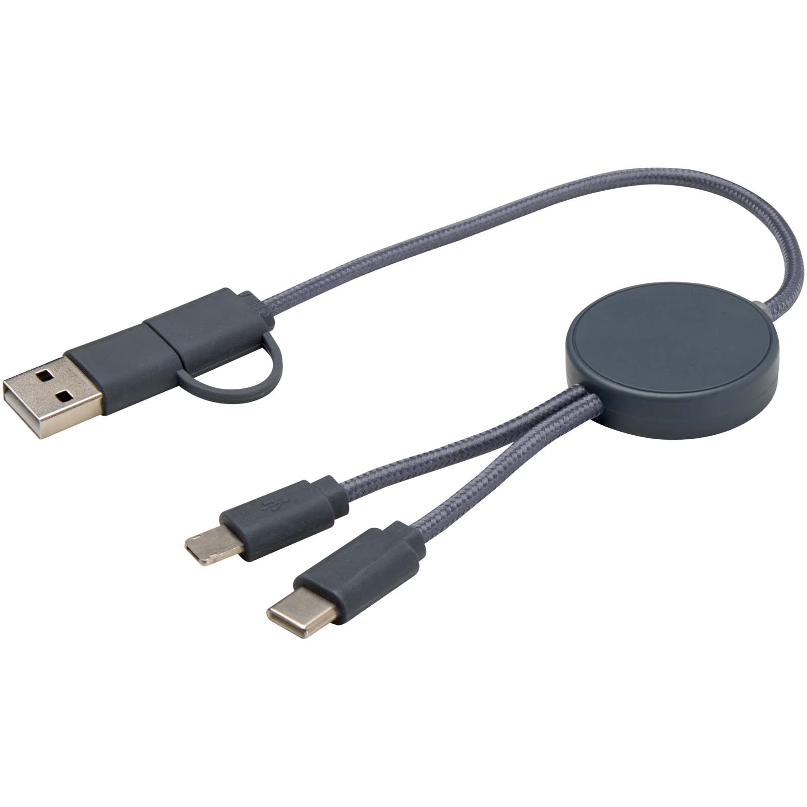 Citala 30 cm 5-in-1 Kabel aus recyceltem Kunststoff für Datenübertragung und 27W Schnellladung hale blau