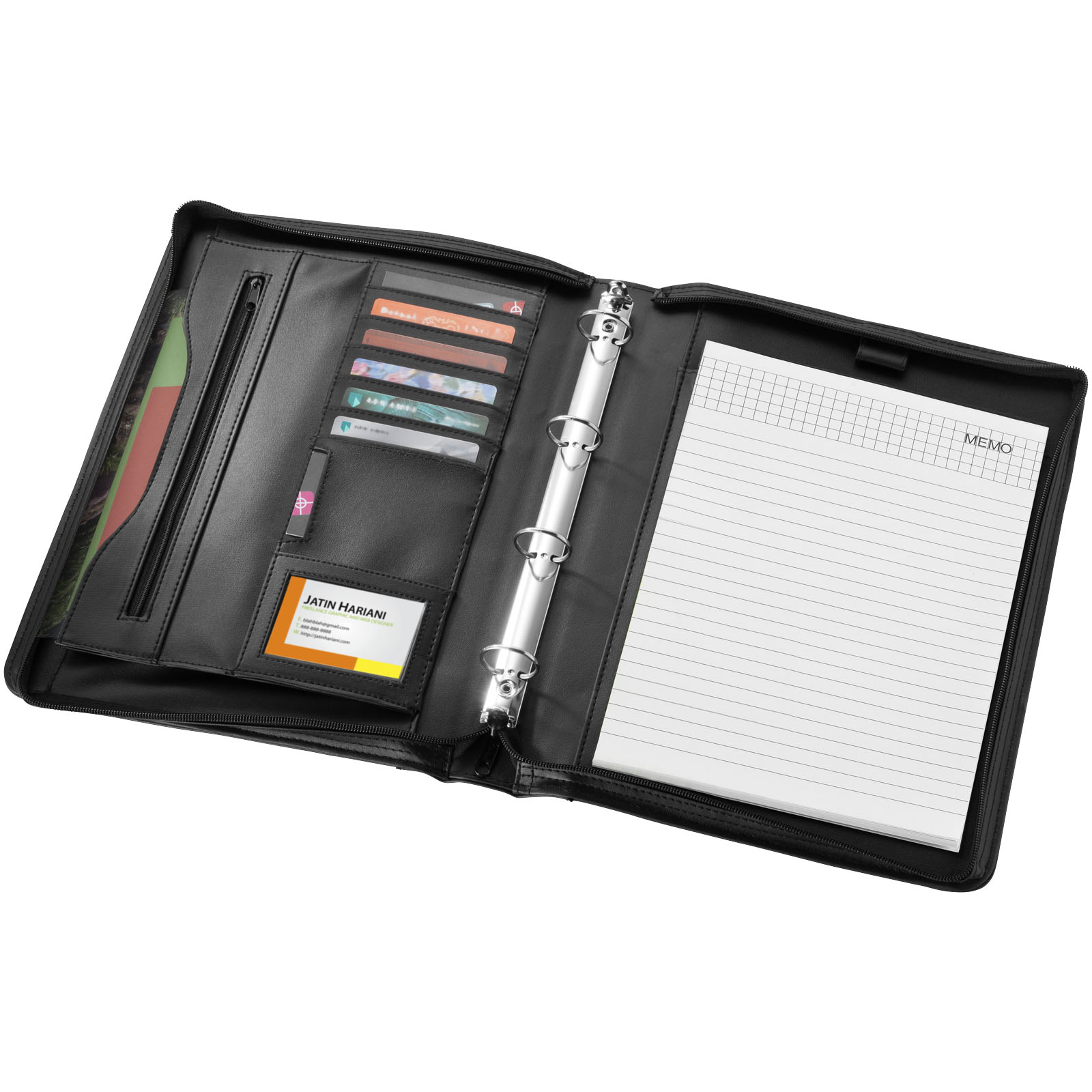 Ebony A4 Aktenmappe schwarz